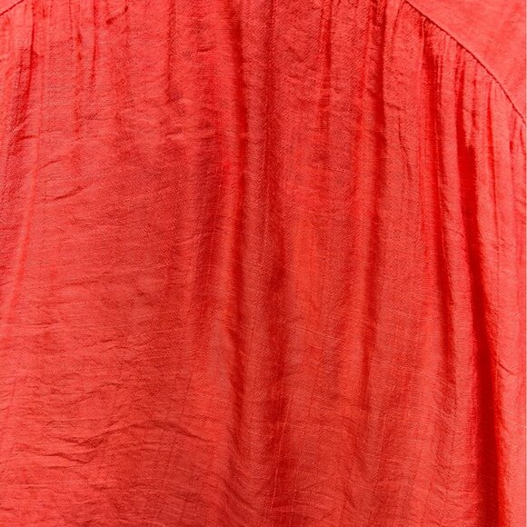 NWT John Paul Richard Peasant Blouse Large Coral Boho Casual Top Crochet Eyelet - Picture 12 of 13